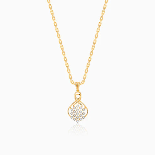 gold poire diamond pendant