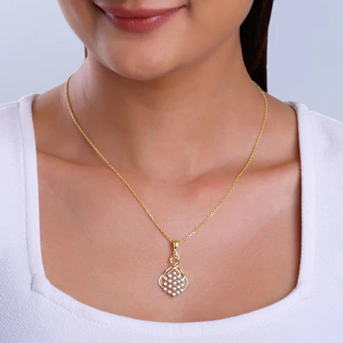 gold poire diamond pendant