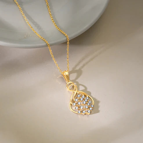 gold poire diamond pendant