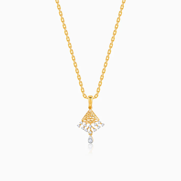 gold unstoppable shine diamond pendant