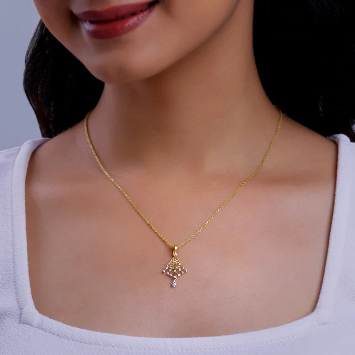 gold unstoppable shine diamond pendant