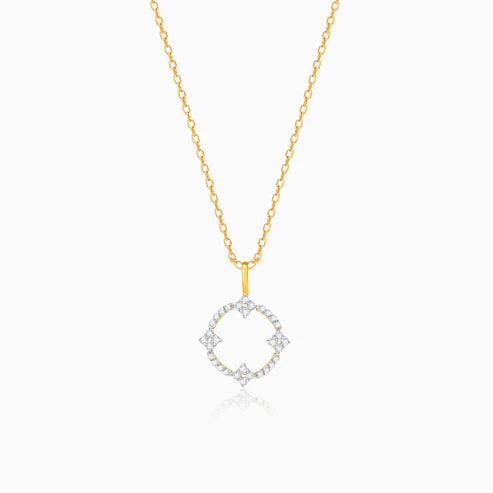 gold circle of hope diamond pendant
