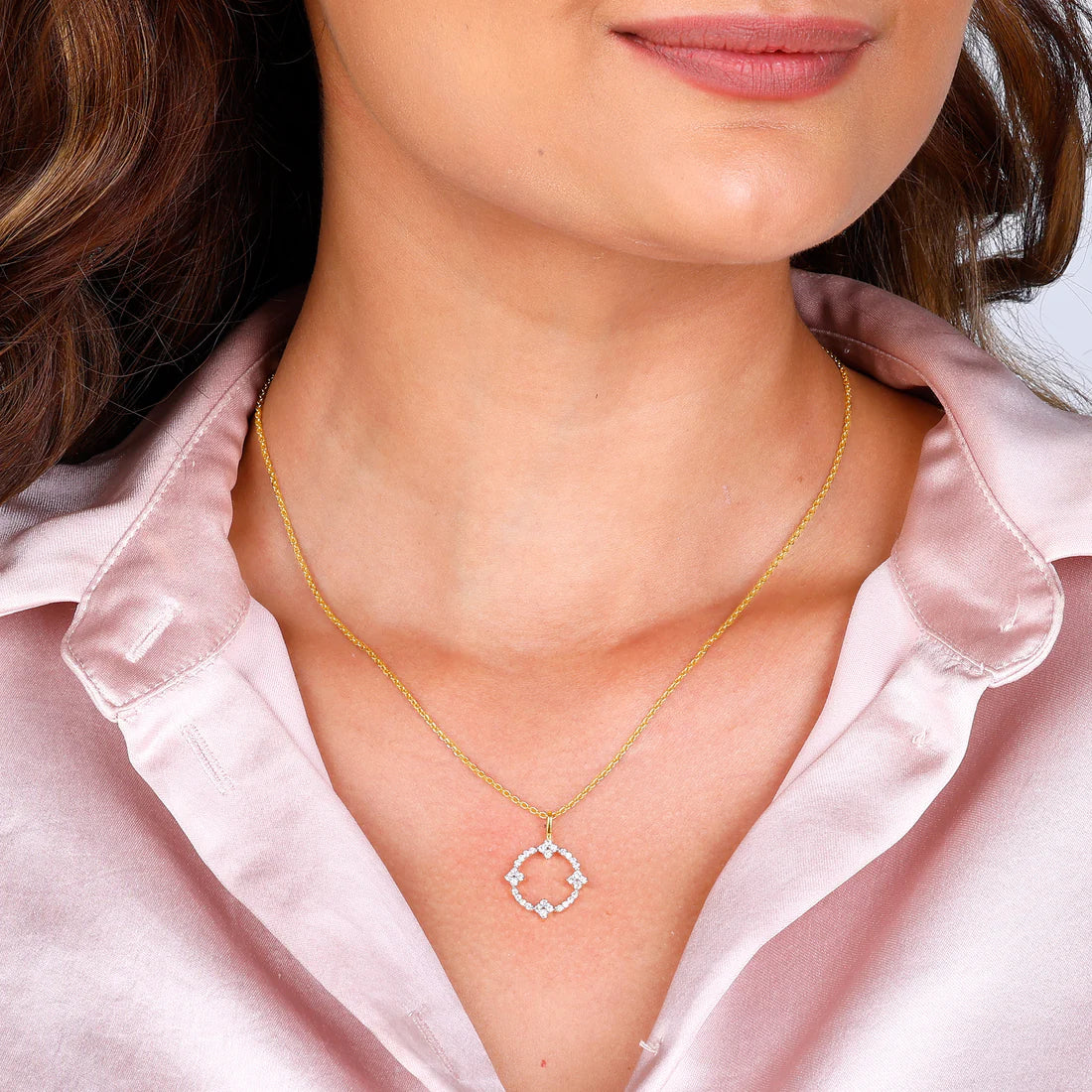 gold circle of hope diamond pendant