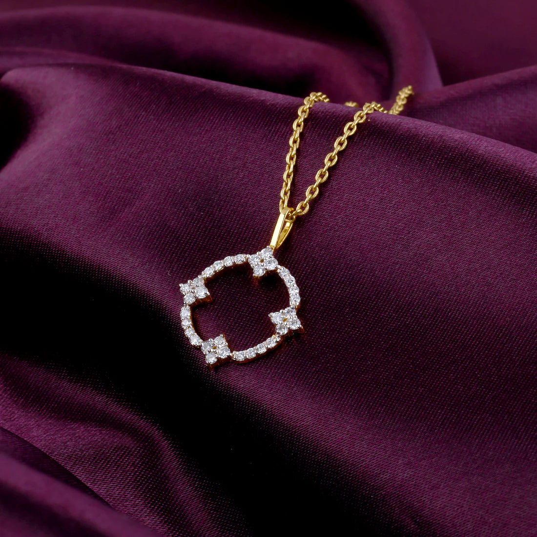 gold circle of hope diamond pendant