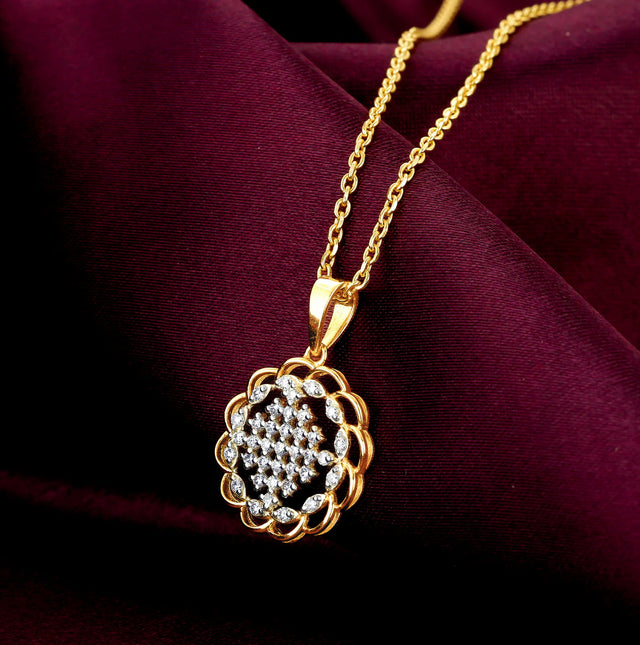 Gold Simple Rendezvous Diamond Pendant