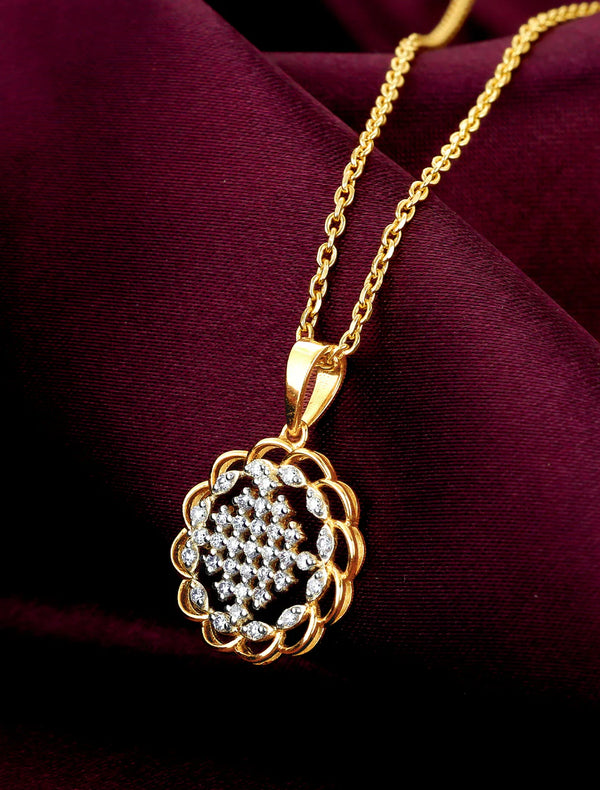 Gold Simple Rendezvous Diamond Pendant