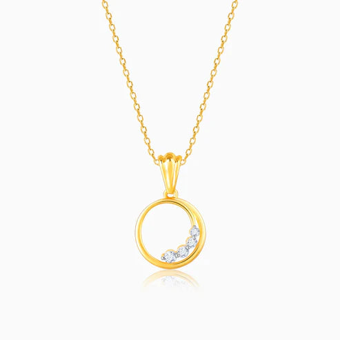 gold distant melody diamond pendant
