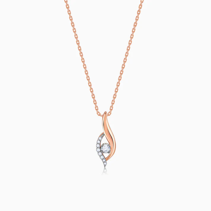 rose gold gaze diamond pendant