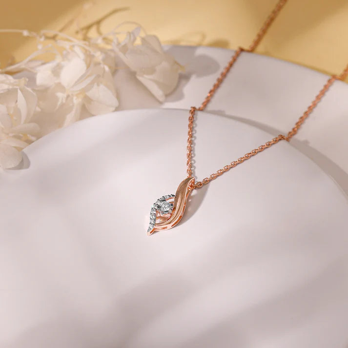 rose gold gaze diamond pendant