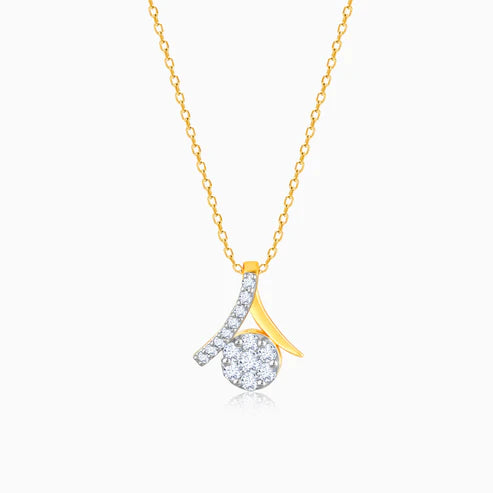 Gold Tantalising Twist Diamond Pendant