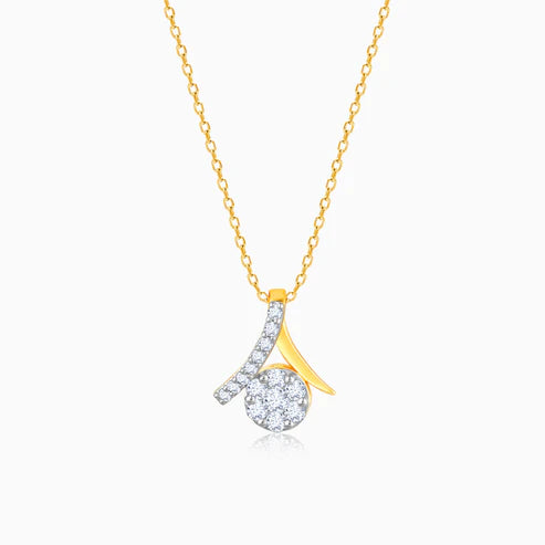 gold tantalising twist diamond pendant