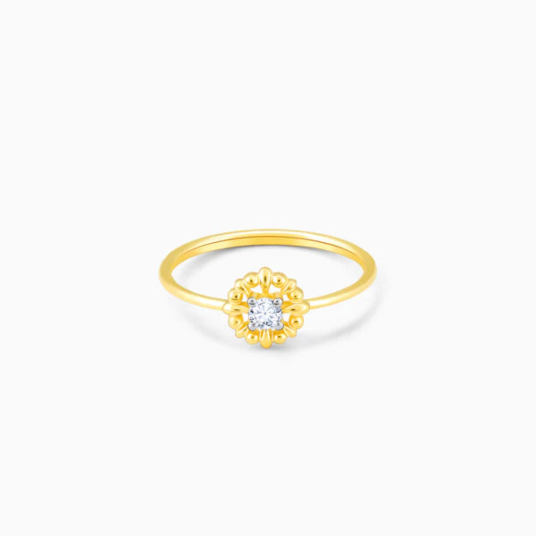 Gold Floweret Diamond Ring