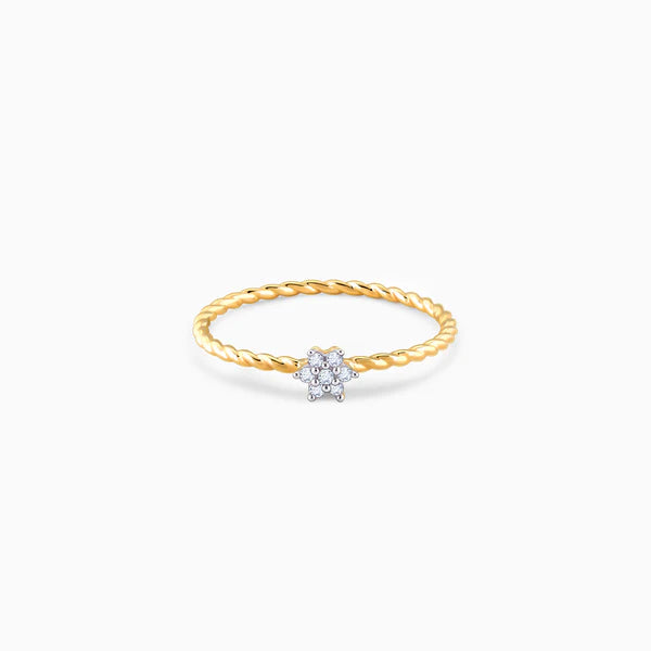 Gold Classic Floret Diamond Ring