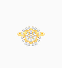 Gold Glamorous Floral Diamond Ring