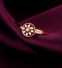 Gold Blossoming Flower Diamond Ring