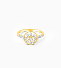 Gold Blossoming Flower Diamond Ring