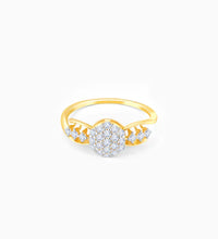 Gold Shining Cluster Diamond Ring