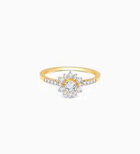 Gold Floral Statement Diamond Ring