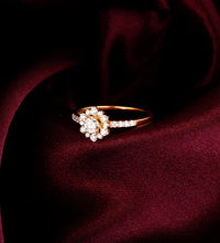 Gold Floral Statement Diamond Ring