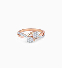 Rose Gold Dual Wavy Diamond Ring