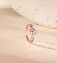 Rose Gold Dual Wavy Diamond Ring