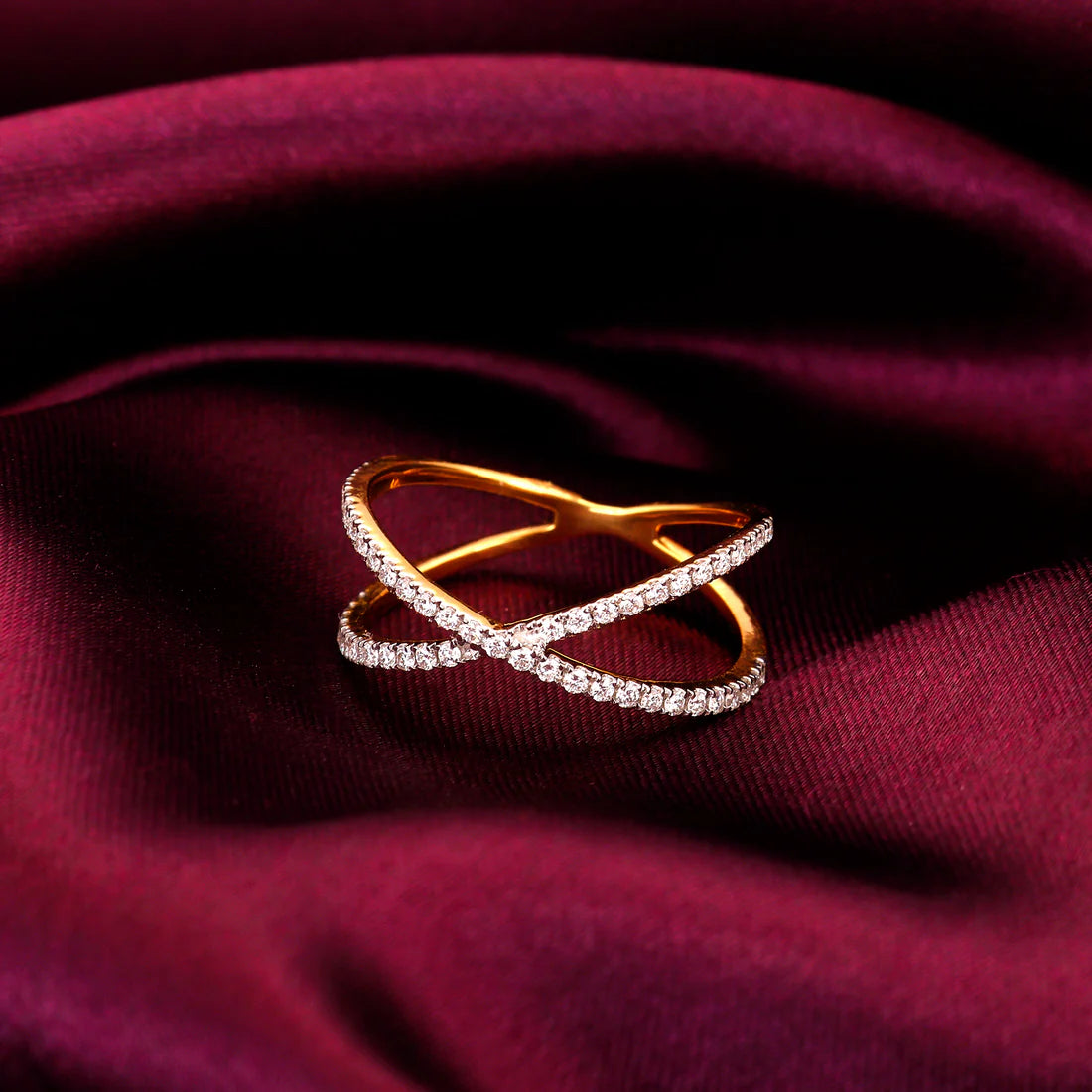 gold entwined journeys diamond ring