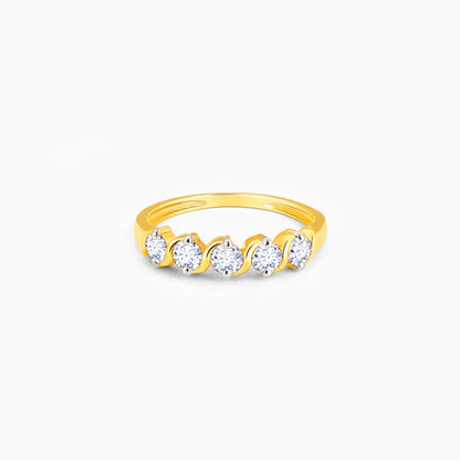 Gold Geometric Circlets Diamond Ring
