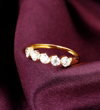 Gold Geometric Circlets Diamond Ring