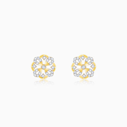 Gold Mesmerising Flower Diamond Earrings