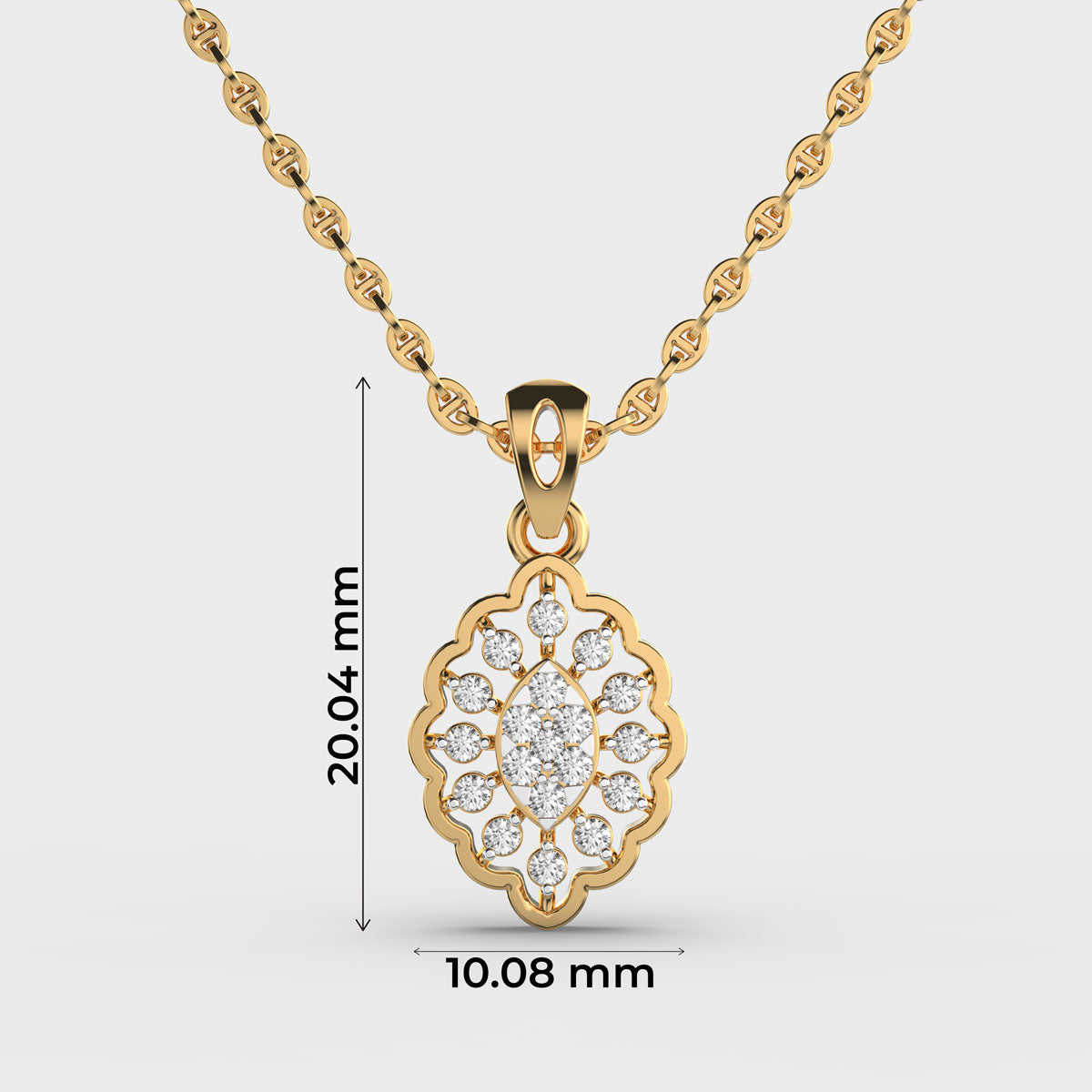 Luminous Iris Shimmer Diamond Pendant (Without Chain)