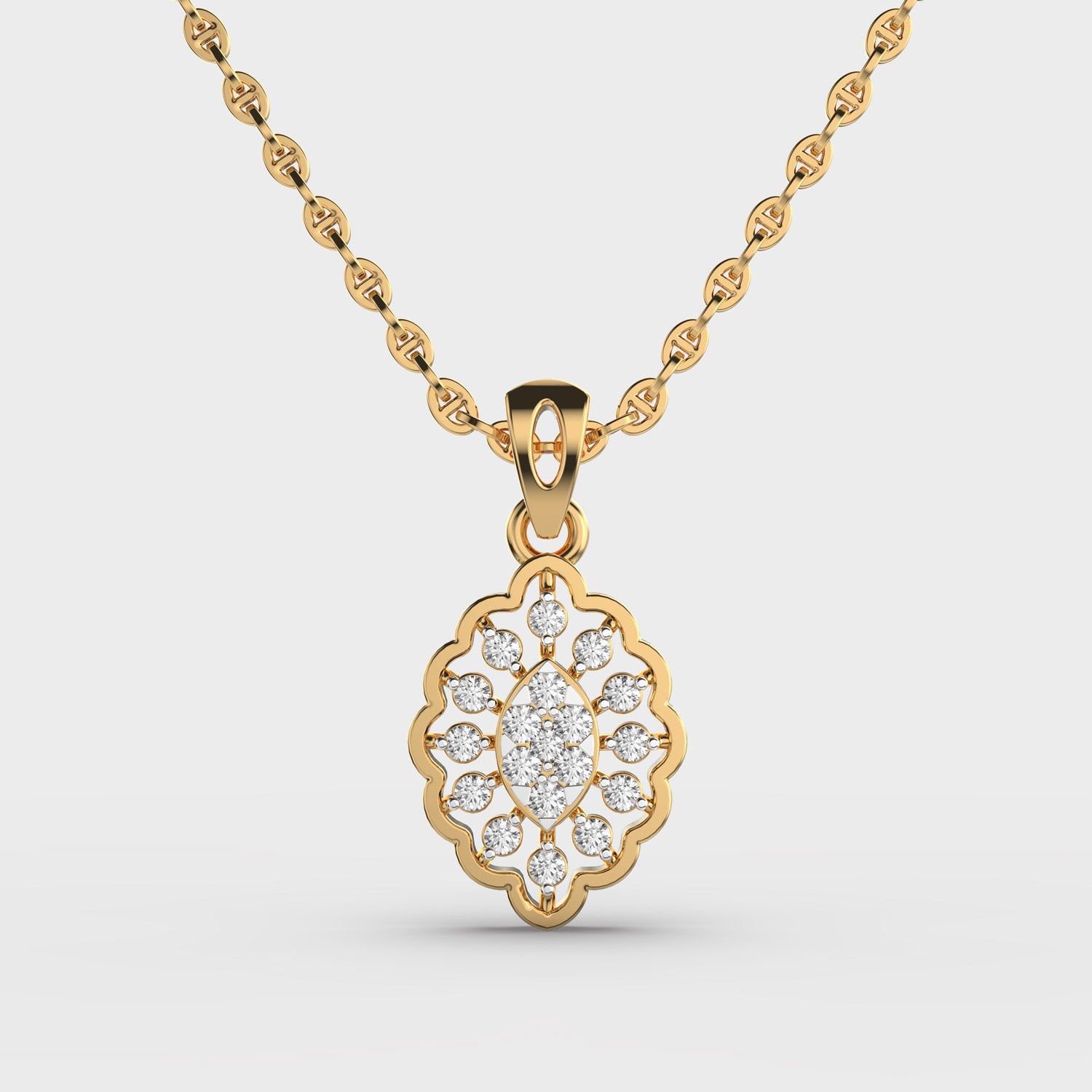 Luminous Iris Shimmer Diamond Pendant (Without Chain)