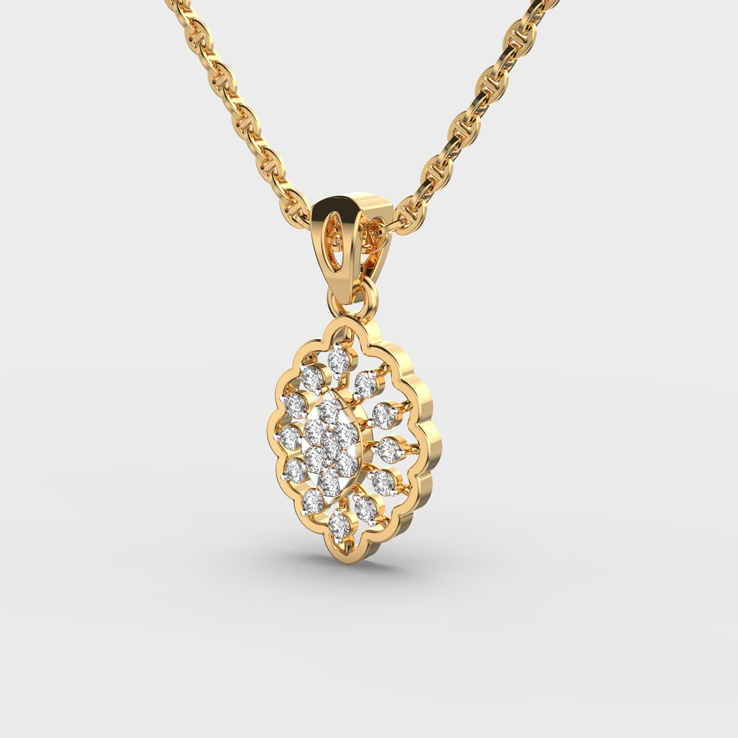 luminous iris shimmer diamond pendant (without chain)