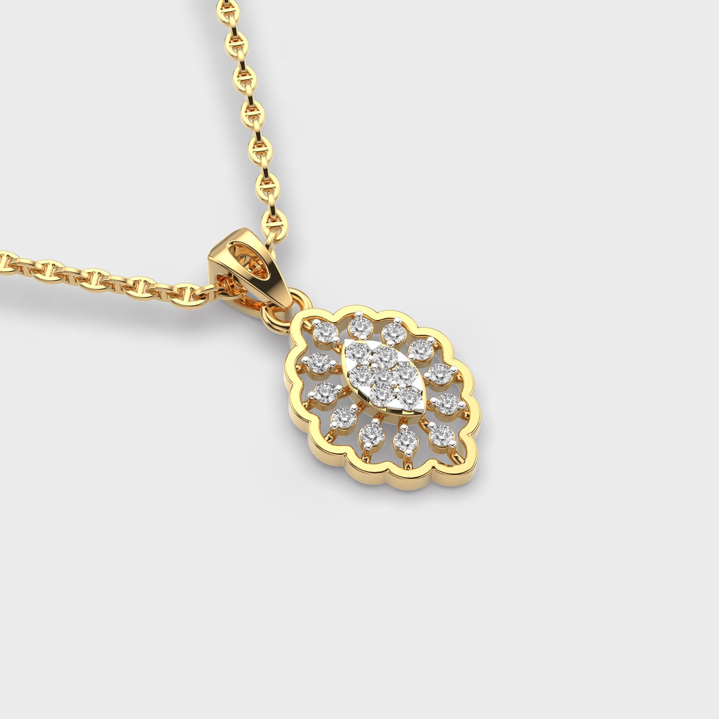 luminous iris shimmer diamond pendant (without chain)