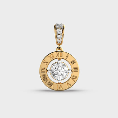 Roman Numeral Solitaire Pendant (Without Chain)