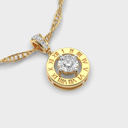 Roman Numeral Solitaire Pendant (Without Chain)