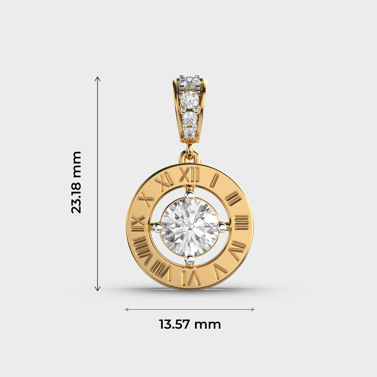 roman numeral solitaire pendant (without chain)
