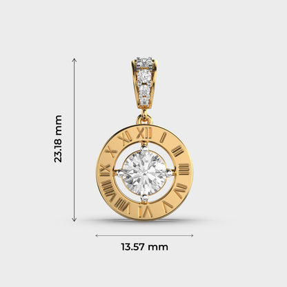 Roman Numeral Solitaire Pendant (Without Chain)