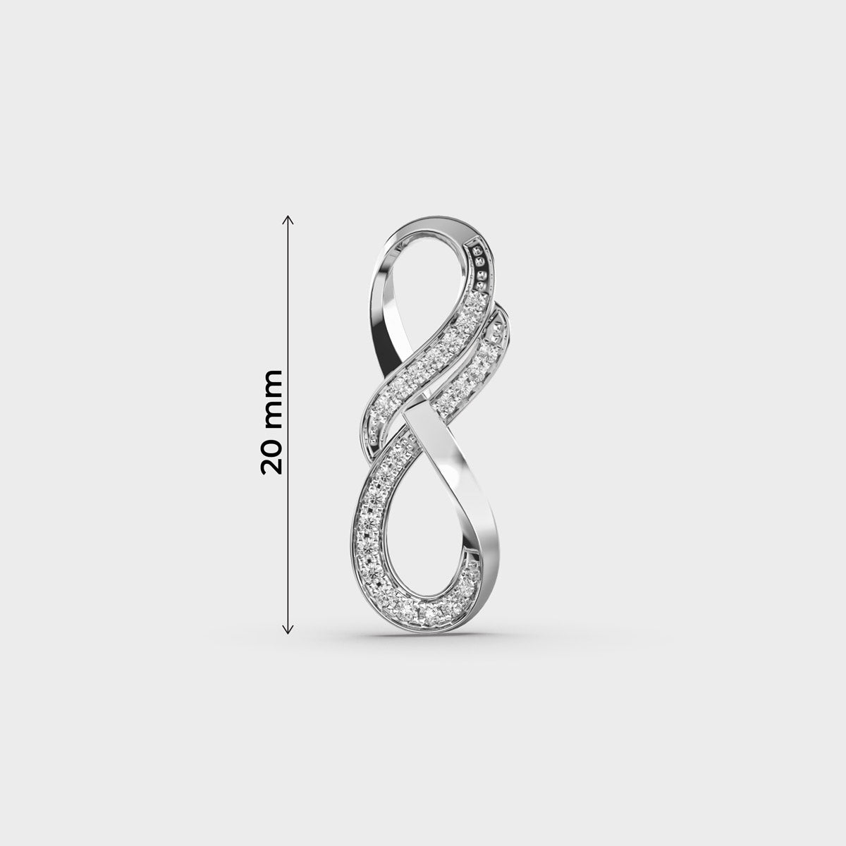 double infinity loop diamond pendant (without chain)