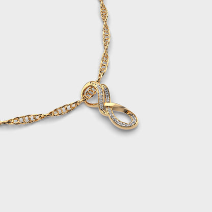 Double Infinity Loop Diamond Pendant (Without Chain)