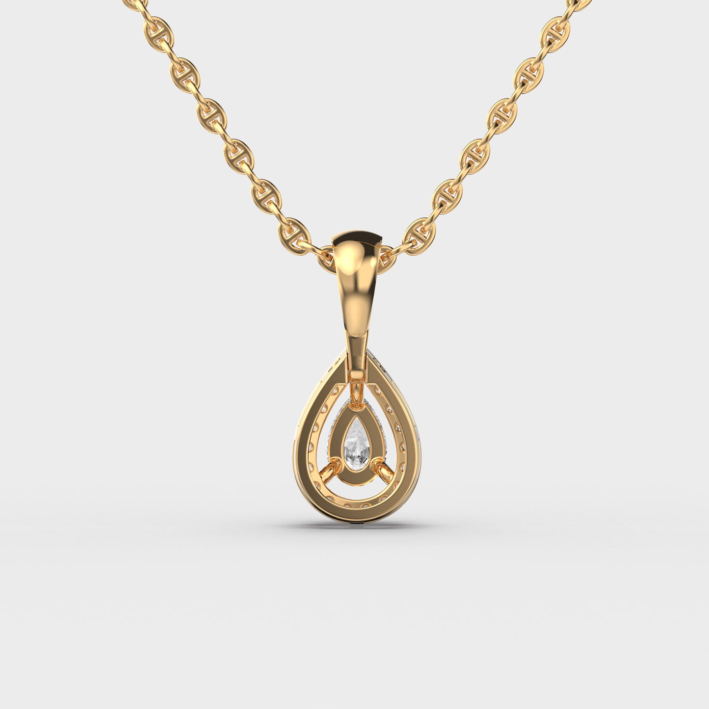 glinting dew pear cut diamond pendant (without chain)