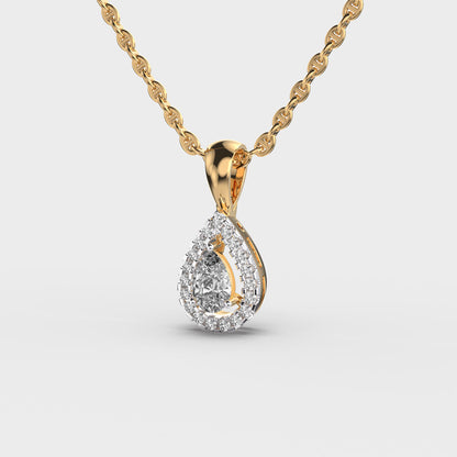 Glinting Dew Pear Cut Diamond Pendant (Without Chain)