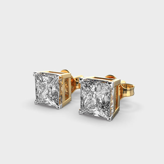 Classic Princess Principessa Diamond Solitaire Studs