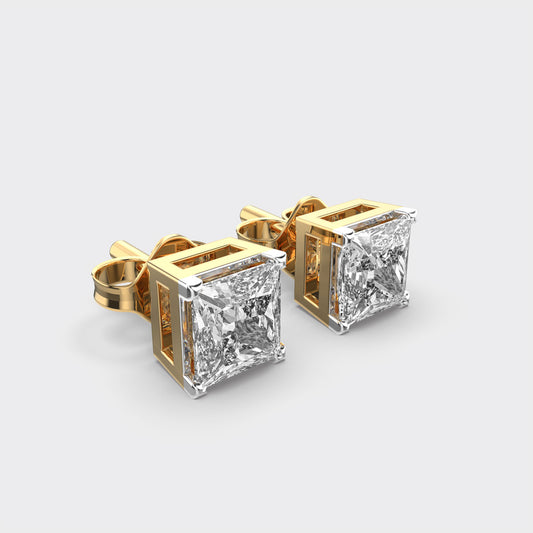 Classic Princess Principessa Diamond Solitaire Studs