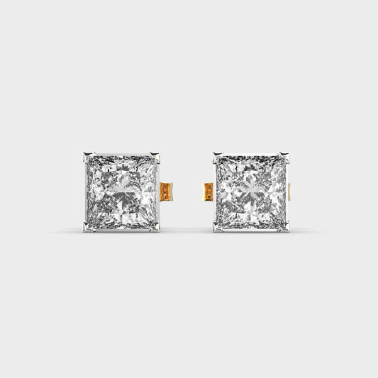 Classic Princess Principessa Diamond Solitaire Studs