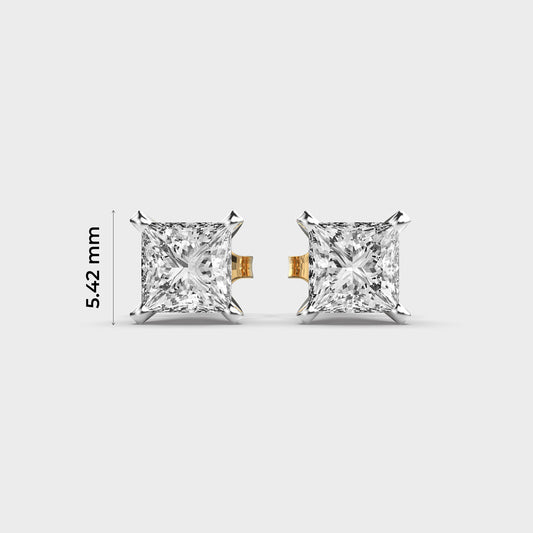 Classic Princess Principessa Diamond Solitaire Studs