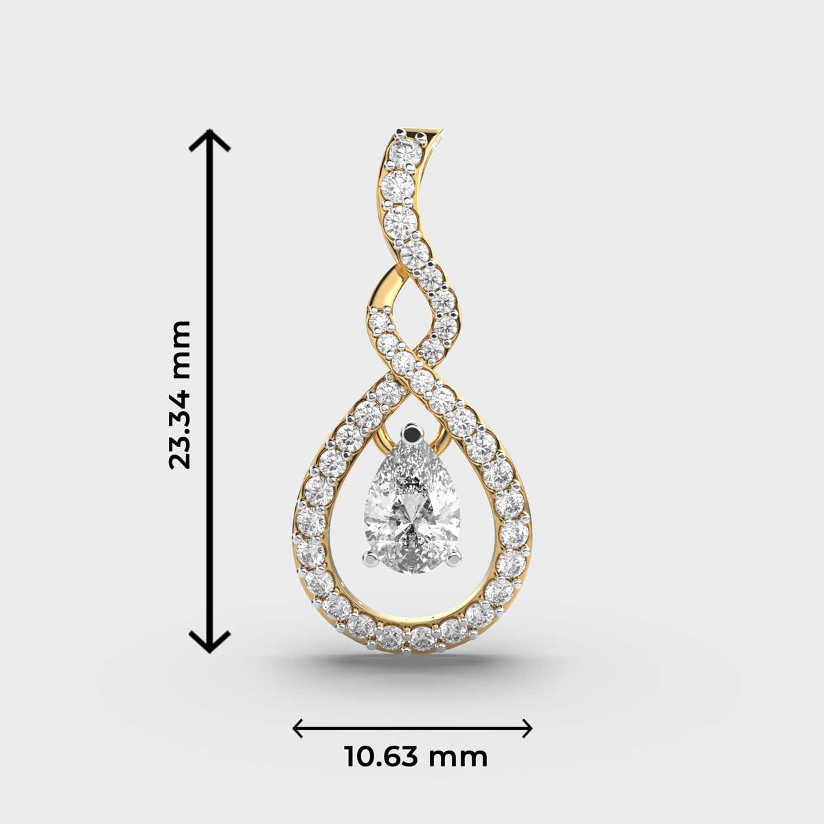 Princess Raindrop Diamond Pendant (Without Chain)