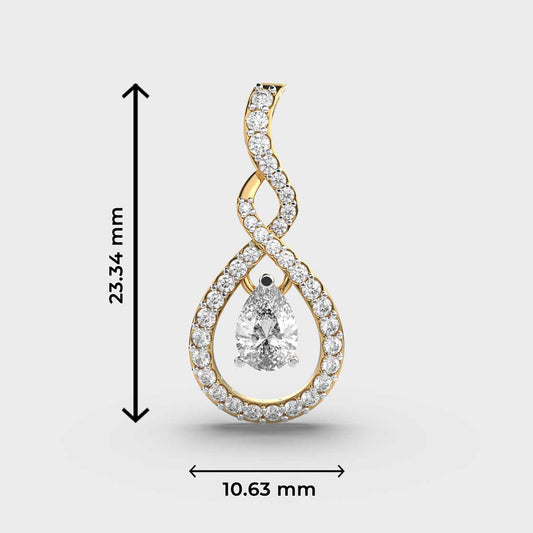 Princess Raindrop Diamond Pendant (Without Chain)