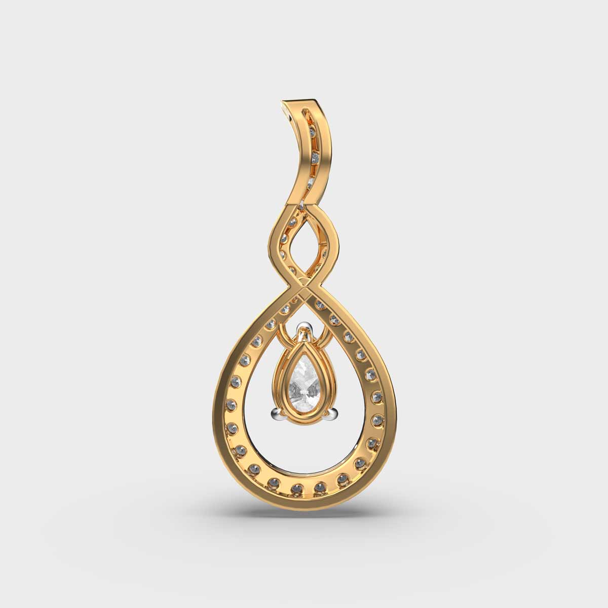 princess raindrop diamond pendant (without chain)