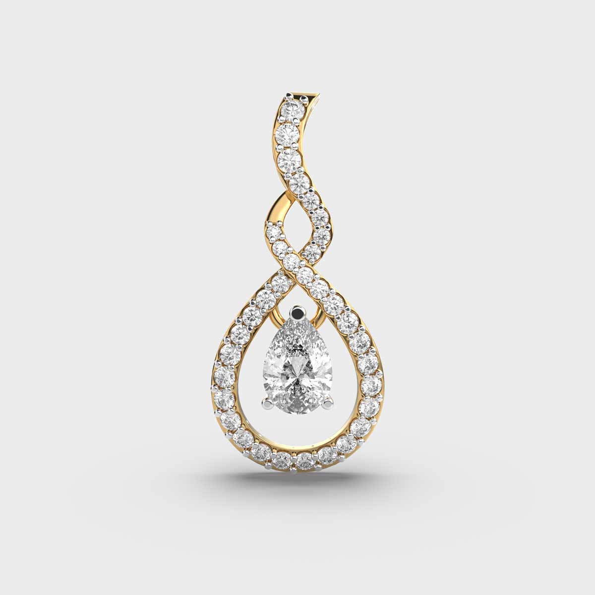 princess raindrop diamond pendant (without chain)