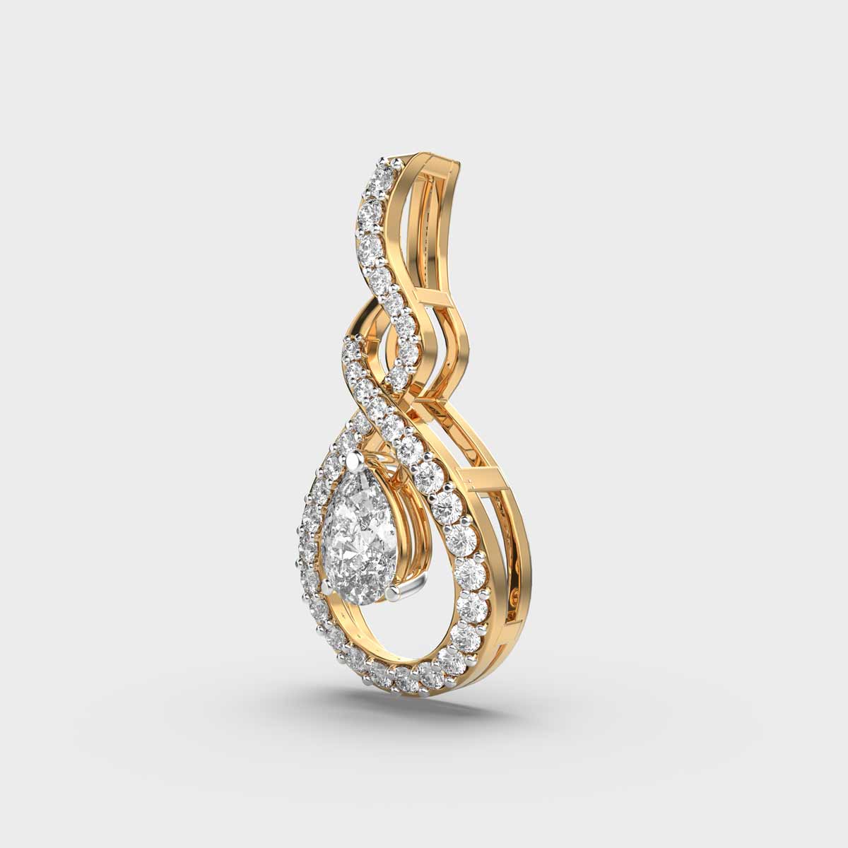 princess raindrop diamond pendant (without chain)